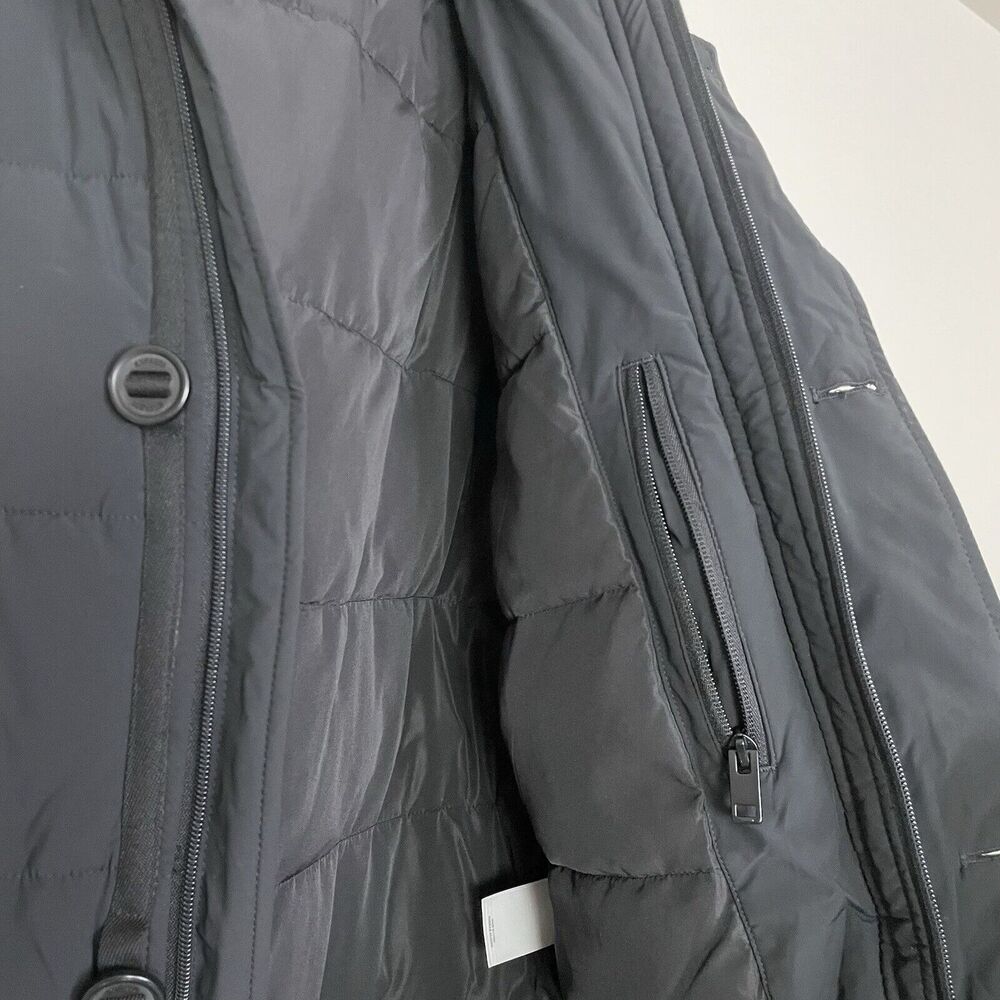 Express Womens‎ Puffer Coat Faux Fur Trim Hood Black Medium - Picture 7 of 11